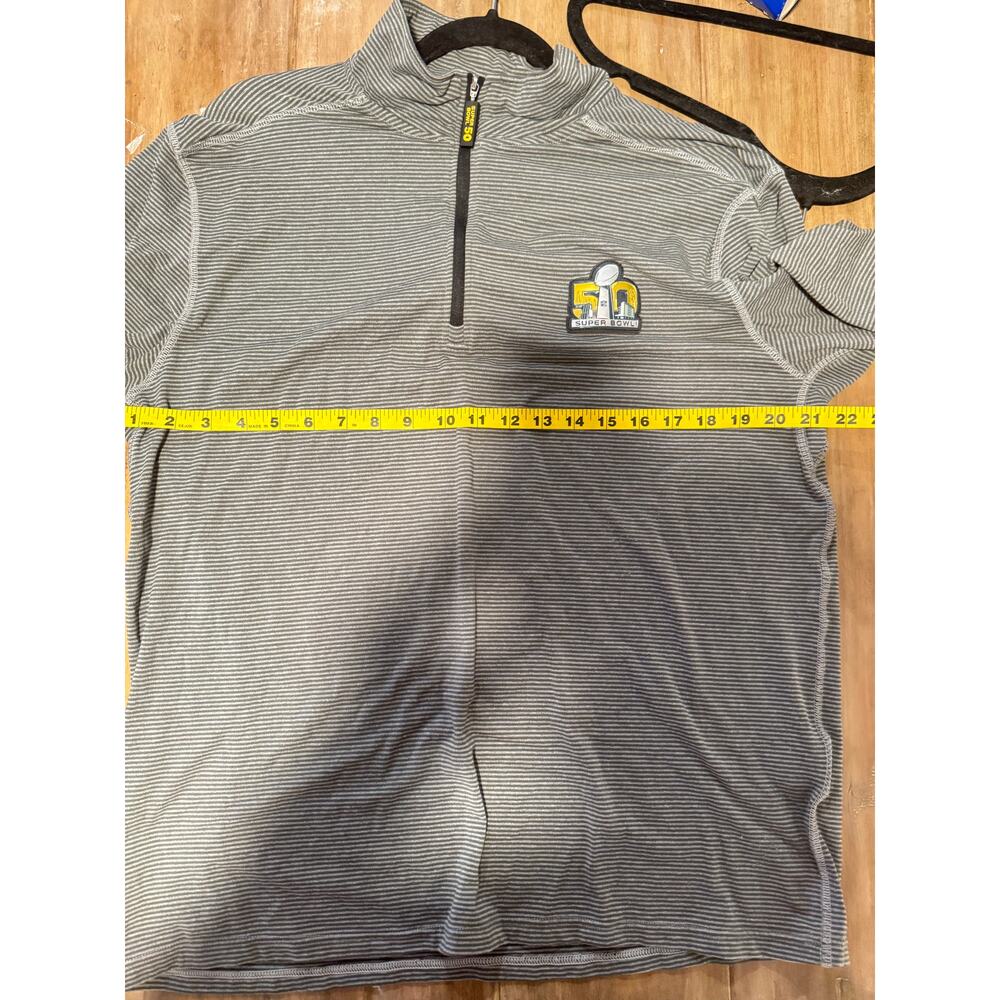Super Bowl 50 XL Gray 1/4 Zip Pullover Long Sleeve Shirt NFL Lightweight‎ - Picture 7 of 7